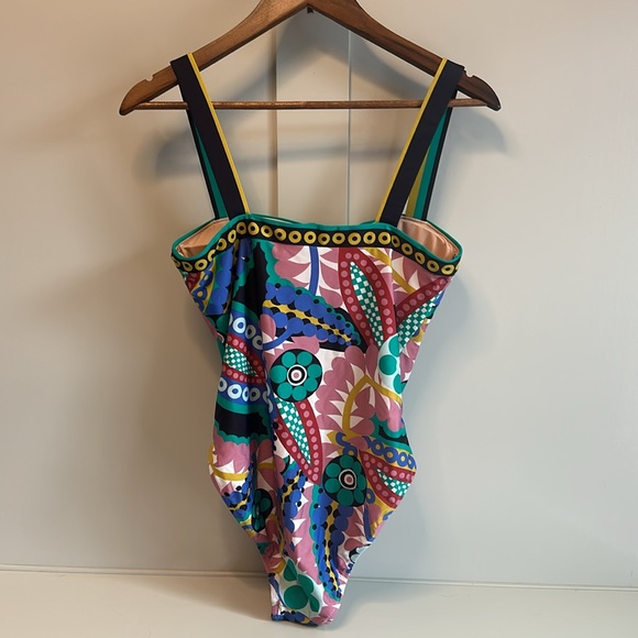 J.Crew Square  Neck One piece Swimsuit In Ratti Kaleidoscope Floral - Picture 2 of 2